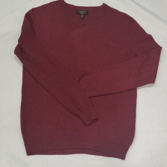 Club Room Cashmere V-Neck  Sweater in Deep Burgundy - Picture 7 of 10